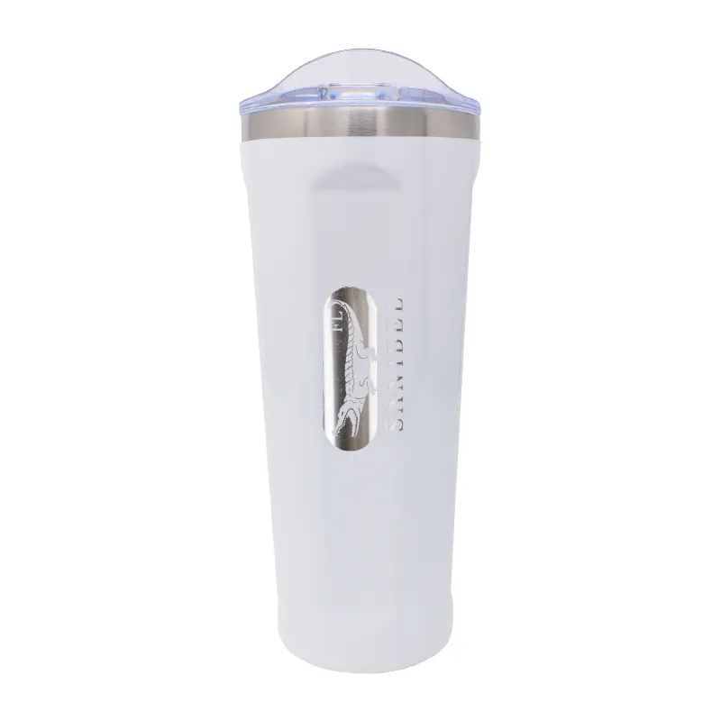 20 OZ WHITE MYBEVI QUATRO SLIM TUMBLER